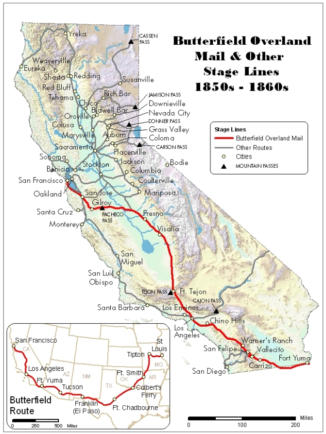 Overland Mail and Other Stage Lines 1850s - 1860s